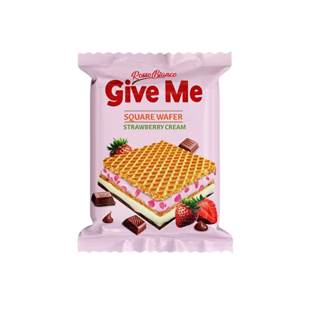 ROSSO BIANCO GIVE ME SQUARE WAFER STRAWBERRY CREAM